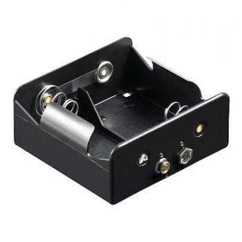 Goobay Portapilas para 2 Pilas FR20/HR20/LR20 Negro