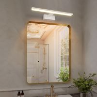 aigostar lampara led de espejo 40cm 8w 560lm lampara de bano amarillo calido 4000k lampara led de pared ip44 230v luz de espejo de bano de blanco apliques espejo de bano