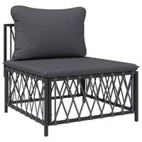 conjunto de sala de patio con cojines acero antracita