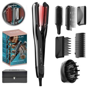 Plancha De Pelo Con Aire Y Placas Vibratorias Airlisse 6in1 Itwerk Platinum. 1000w, 112000rpm, Doble Placa Calefactora Cecotec