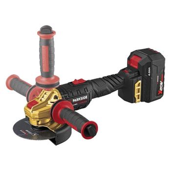 Parkside - Amoladora angular de batería 20 V PPWSA 20-Li A1 con motor brushless, regulación de velocidad en 6 niveles y batería de litio 4 Ah incluida