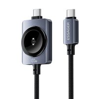 cable essager es-x82 5a 100w de type-c a type-c con funcion de cargador inalambrico para reloj carga rapida transmision