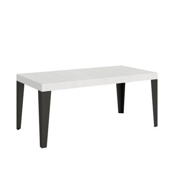 Mesa Extensible 90x180/440 Cm Flame Fresno Blanco Estructura Antracita