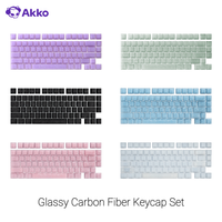 juego de teclas akko glassy de fibra de carbono perfil cherry de doble inyeccion teclas con impresion lateral para teclados mecanicos de 617587tamano completo