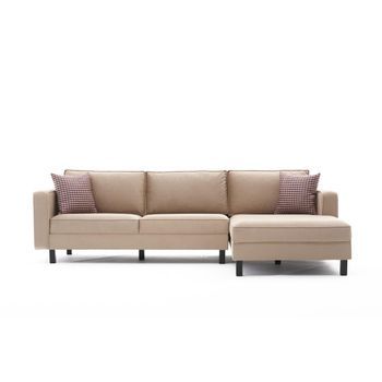 Sofá Rinconera Kale Velvet Derecho Crema
