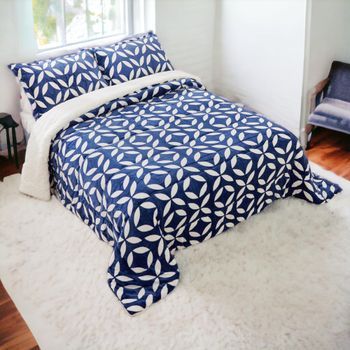 Edredón Nórdico Con Borreguito Y Funda Almohada, 240 X 260 Cm, Azul