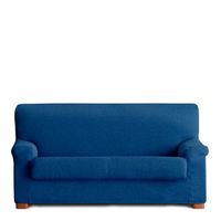 funda de sofa 3 plazas elastica premium con funda cojin aparte e incluida muy suave azul 180 - 210 cm