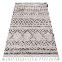 alfombra berber rabat g0526 cremamarron franjas bereber marroqui sh 160x220 cm