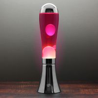 big blob metallic silver lava lamp - whitepink