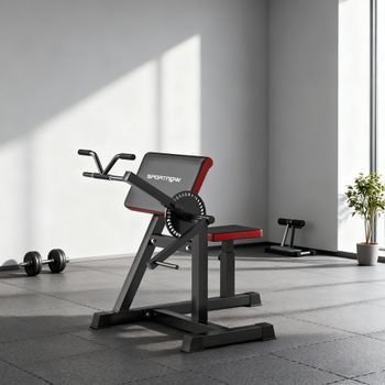 Banco De Curl Predicador Sportnow Acero Pu, 105x95x80 Cm, Negro