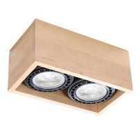 foco de superficie eaxa 2 luces madera natural