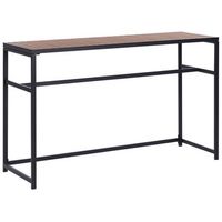 mesa moderna de jardin interior exterior 150 x 50 cm acero madera plastica negro avetrana
