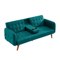 sofa cama de 3 plazas con bandeja central abatible verde inverness