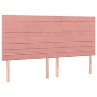 pack 4 uds cabeceros cama  panel de cabeceras de terciopelo rosa 90x5x7888 cm
