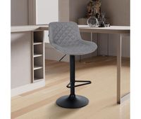 taburete de bar kasson tela gris oscuro 52x50x84 cm
