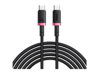 cable usb - baseus dura tipo-c a tipo-c 100 cm 240w carga rapida ultrarresitente negro y rojo