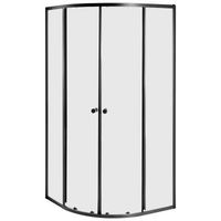 cabina de ducha redondeada de vidrio templado con puerta 90 x 90 x 190 cm plateado onelli