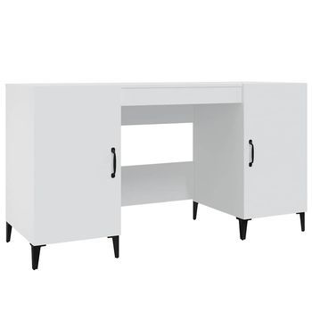 Escritorio De Madera Contrachapada Blanco 140x50x75 Cm