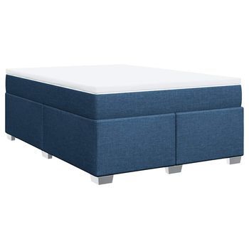 Cama Tapizada 190x140x46 Cm Tejido - Azul