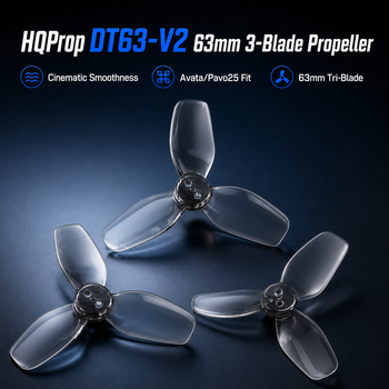 Soporte de hélice de policarbonato duradero HQProp DT63-V2 de 63 mm, alta resistencia a impactos, para kit de hardware de construcción de drones Betaflight Cinewhoop