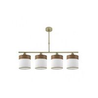 lampara cloe 4xe14 cueroblanca-madera oscura regx75x14 cm