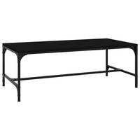 mesa de centro de diseno industrial 100 x 50 x 35 cm madera de ingenieria negra y acero dec039539