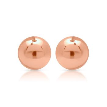 Pendientes de acero inoxidable chapados en oro rosa 6mm