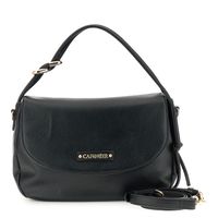bolso de hombro efecto piel con grano y solapa black