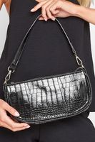 bolso negro de hombro imitacion cocodrilo
