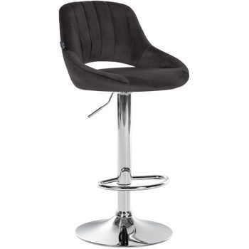 Taburete De Bar Milet De Terciopelo Negro 48x47x85 Cm Clp