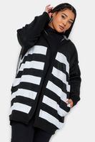 yours cardigan de rayas blancas y negras con capucha mujer curvy y tallas grandes yours