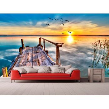 Fotomural Vinilo Atardecer En Muelle 500 X 300 Cm