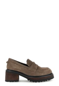 mocasines de ante con suela track taupe 35