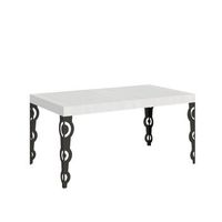 mesa extensible 80x160244 cm karamay fresno blanco estructura antracita