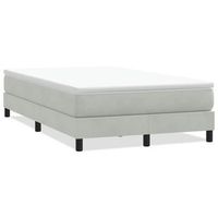 cama box spring sin colchon gris claro terciopelo 120x220 cm vidaxl