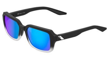 Rideley 100  fade negro   blanco   lentes azul espejo