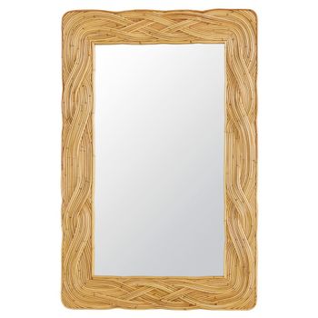 Espejo grande rectangular de ratán 80x120 cm
