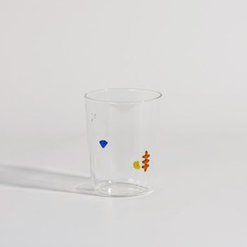 Vaso de pasta de vidrio con motivos multicolores