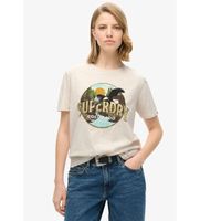 superdry para mujer w1011519a camiseta travel souvenir beige s casual algodon manga corta
