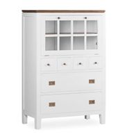 comoda de madera de mindi blanca y marron anch 135 cm