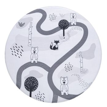 Alfombra infantil lavable Chiko blanco 80 cm redondo