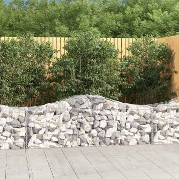 Cestas Gaviones 2 Piezas | Gavión Para Piedras | Gavión Decorativo Forma De Arco Hierro 200x50x60/80 Cm Cfw669635