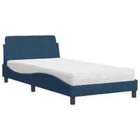 cama individual  cama para adultos  cama con colchon tela azul 100x200 cm