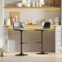 2 taburetes de bar de pu acero homcom 405x44x84-104 cm negro