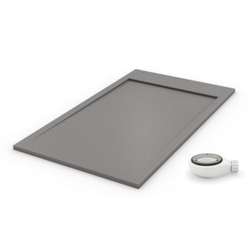 Plato De Ducha Ambiente Gris - 80x200cm - Resina Con Cargas Minerales