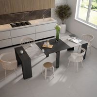 consola extensible efecto madera negro 262x90x77cm