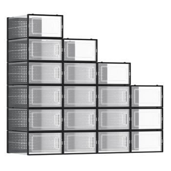 18 Organizadores de Almacenamiento, Transparente + Negro / M ( 33,5 x 23,2 x 14,3 cm )