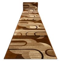 alfombra de pasillo royal he405 geometrico marron  crema 70cm 70x940 cm