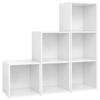 Juego De Mueble Para Tv De 3 Piezas Madera Contrachapada Blanco