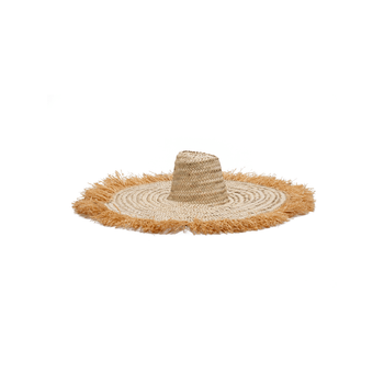 Sombrero Decorativo De Pared De Paja Artesanal Con Flecos, 70cm